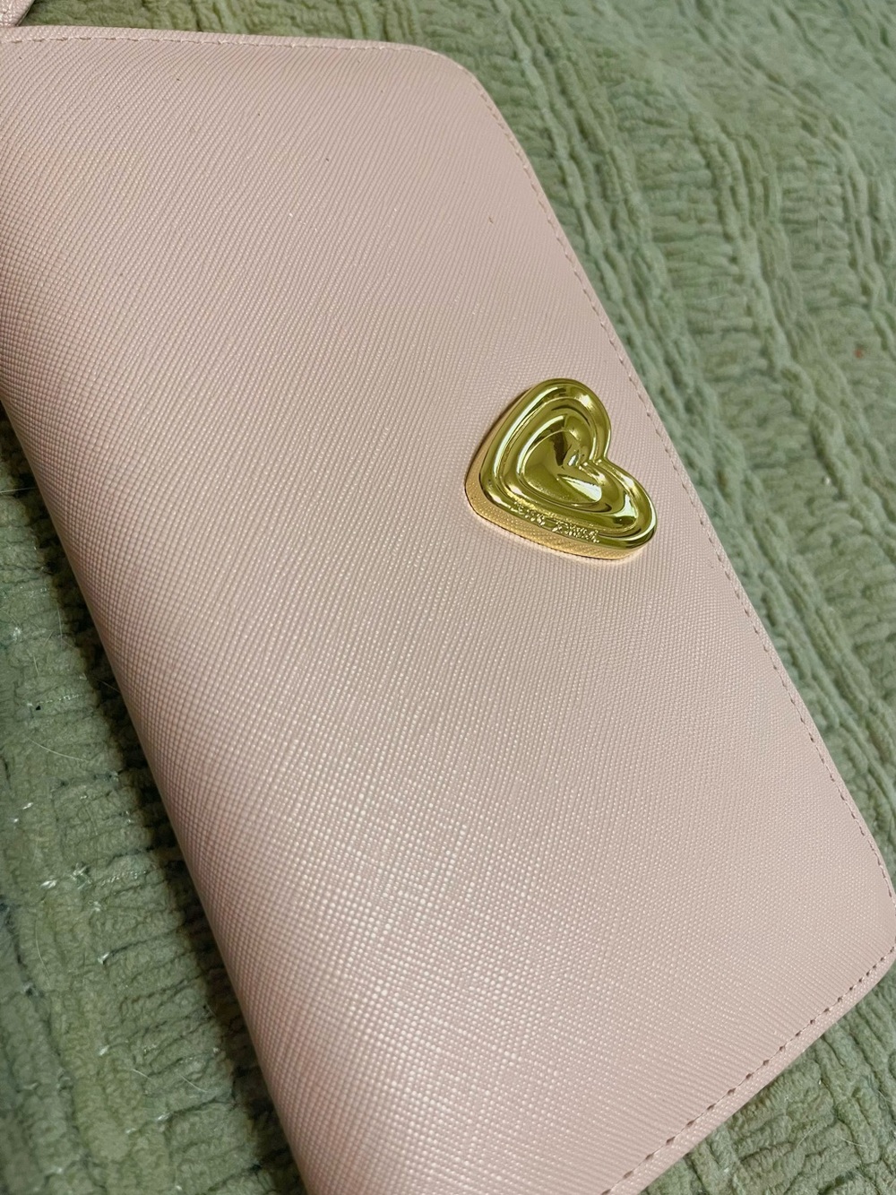 Betsey Johnson Blush Heart Accent Wristlet Wallet
